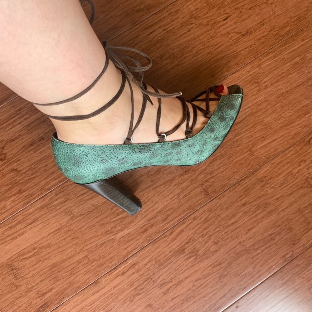 Via spiga lace up heels.  Unique